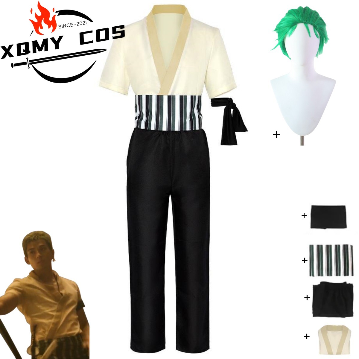Anime Cosplay One Piece - XqNew Anime Film Roronoa Zoro Cosplay