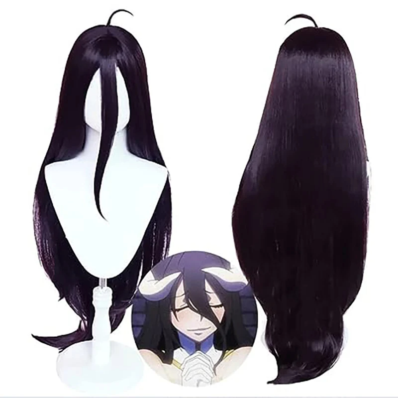 Cos albedo Zwart Paars Lang Re - Anime Cosplay Albedo recensie en prijs