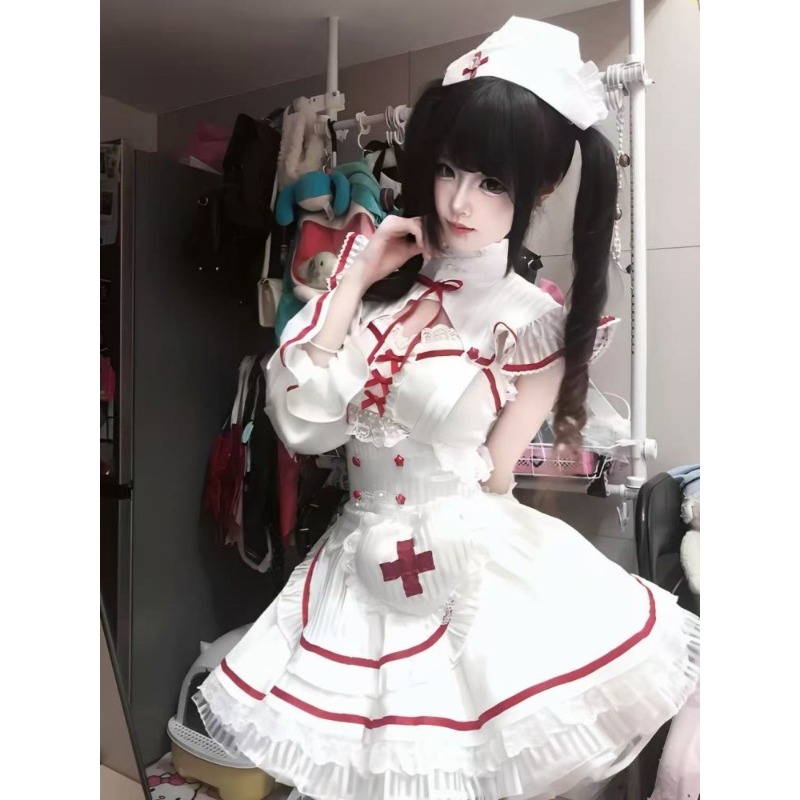 Japanse Lolita Zoete 2-delige  - Anime Cosplay Nurse recensie en prijs