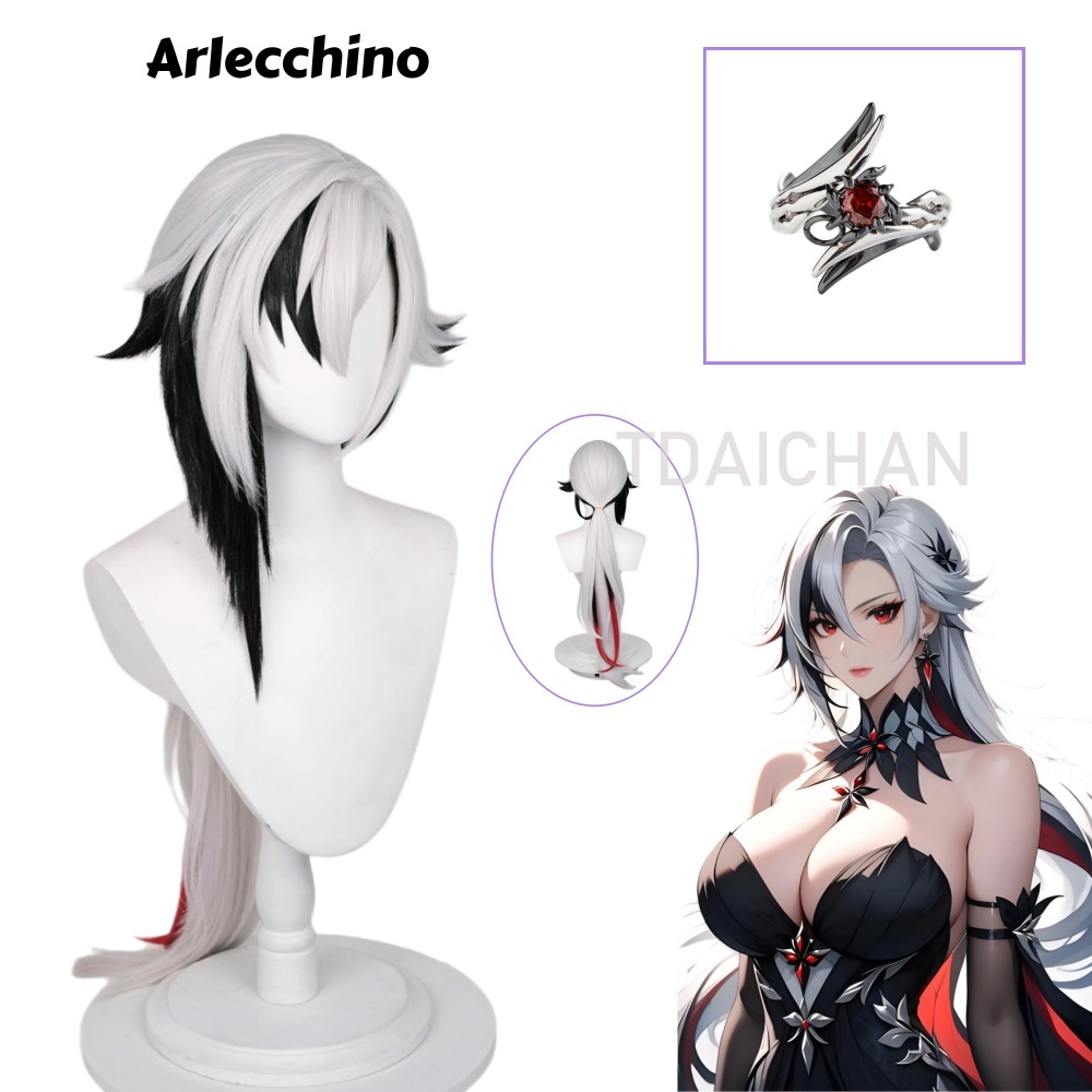 Genshin Impact Arlecchino Cosp - Anime Cosplay Long Hair recensie en prijs