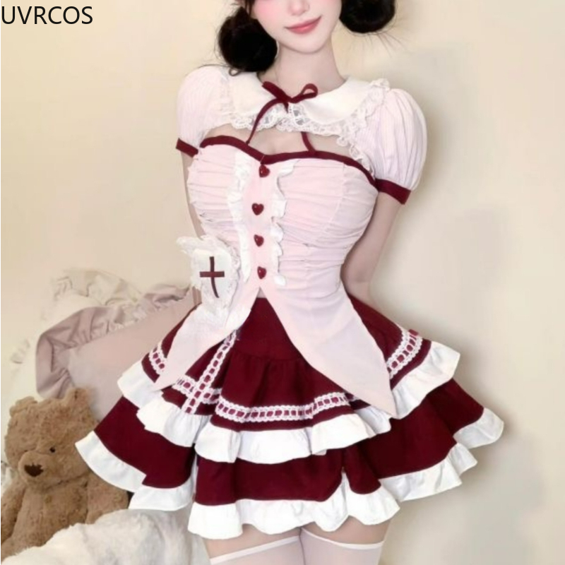 2024 Zomer Zoete 2 Delige Set  - Anime Cosplay Nurse recensie en prijs
