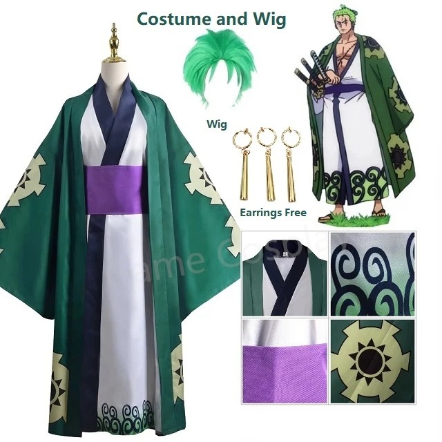Groene Roronoa Zoro Kimono Cos - Anime Cosplay One Piece recensie en prijs